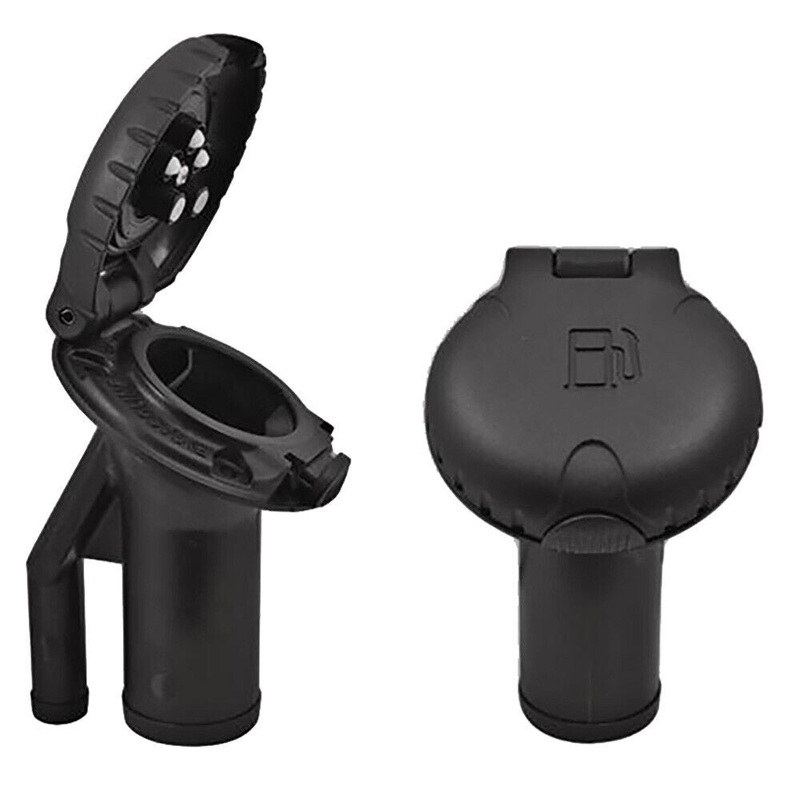Attwood 99DFPVAB1S Angled Gas Deck Fill For Pressure Release Systems, Black Plastic Cap