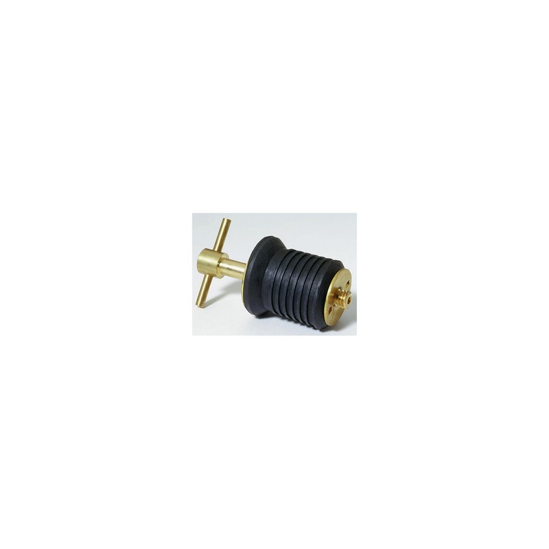 Attwood 1 Drain Plug with Brass T-Handle w/o Chain
