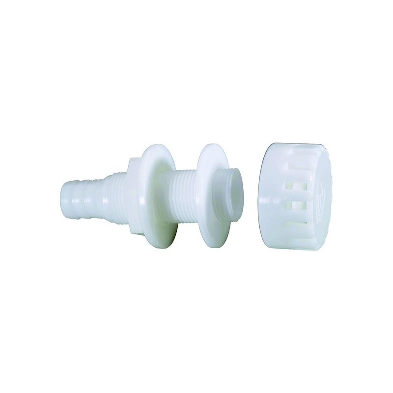 Attwood 3/4 Acetal Thru Hull With Strainer, White