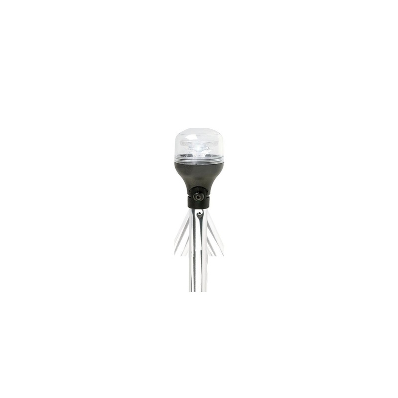 Attwood 5557P12A7 2NM LED All-Round Fold-Down Light with Lightarmor Base & Aluminum Pole, 12