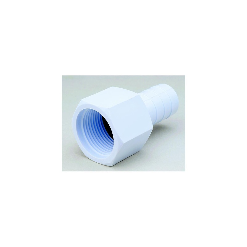 Attwood Acetal Connector 3/4-14 NPSM To 3/4 I.D. Hose Fitting, White
