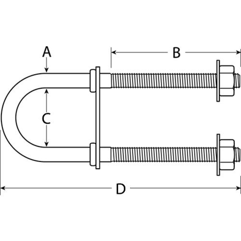 Attwood Bow Eye U-Bolt 1/2-13 x 3-1/4