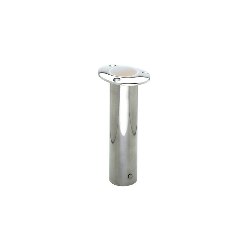 Attwood Rod Holder Flush Mount Stainless Steel 0 Degree White Open End