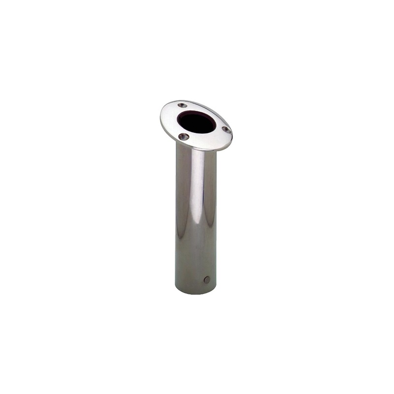 Attwood Rod Holder Flush Mount Stainless Steel 15 Degree Black Open End