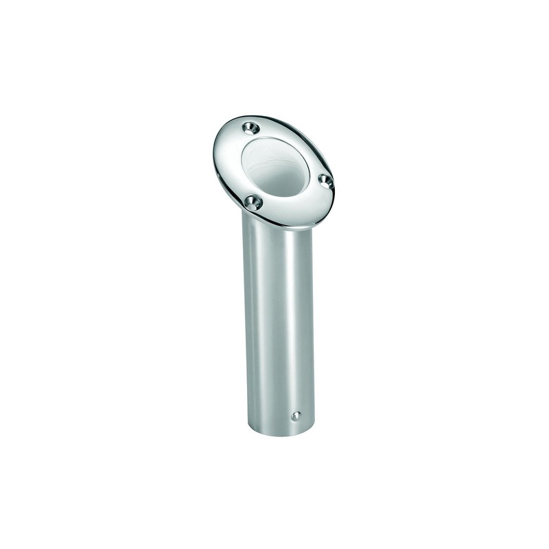 Attwood Rod Holder Flush Mount Stainless Steel 30 Degree White Open End