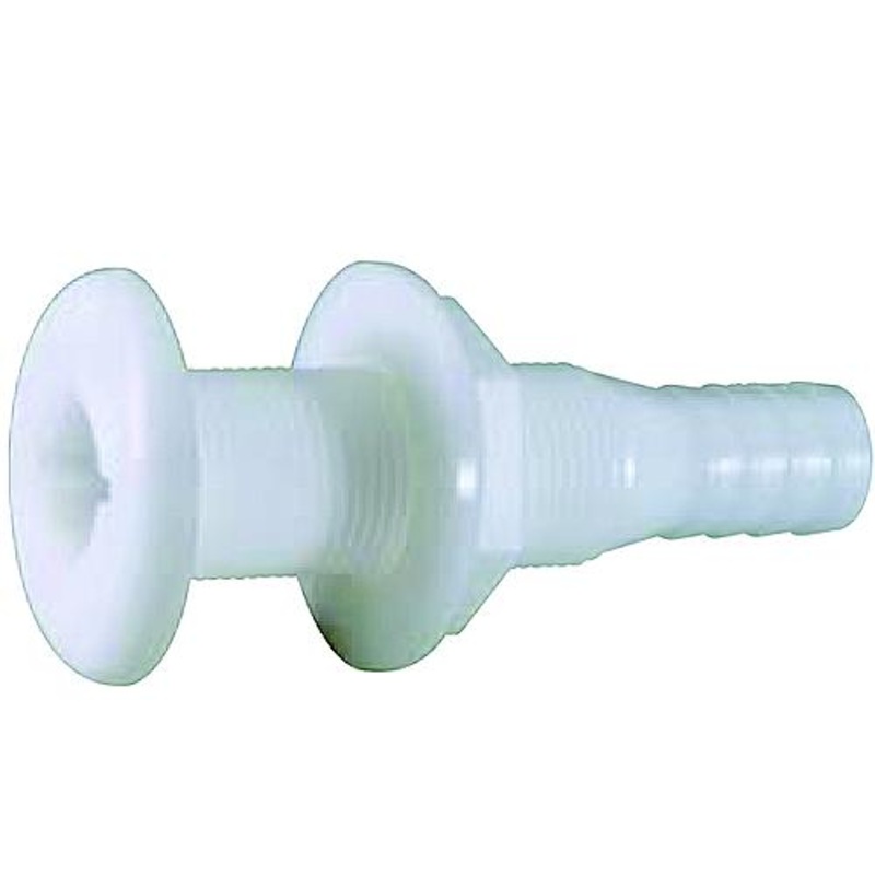 Attwood Thru Hull Connector For Hose, White – 1-1/2