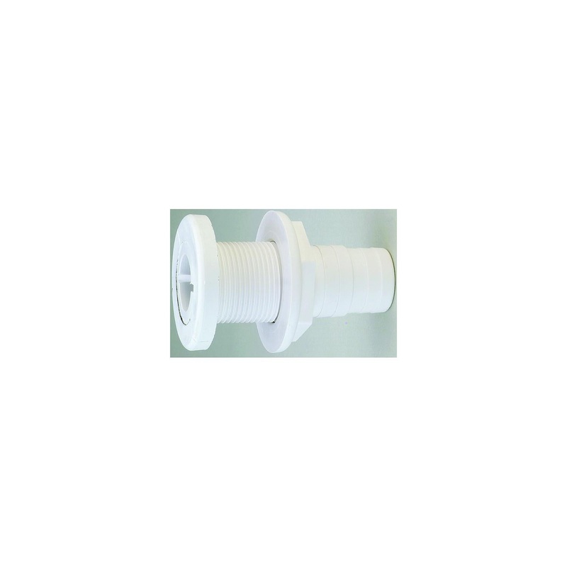 Attwood Thru Hull Connector For Hose, White – 1-1/8 to 1-1/4