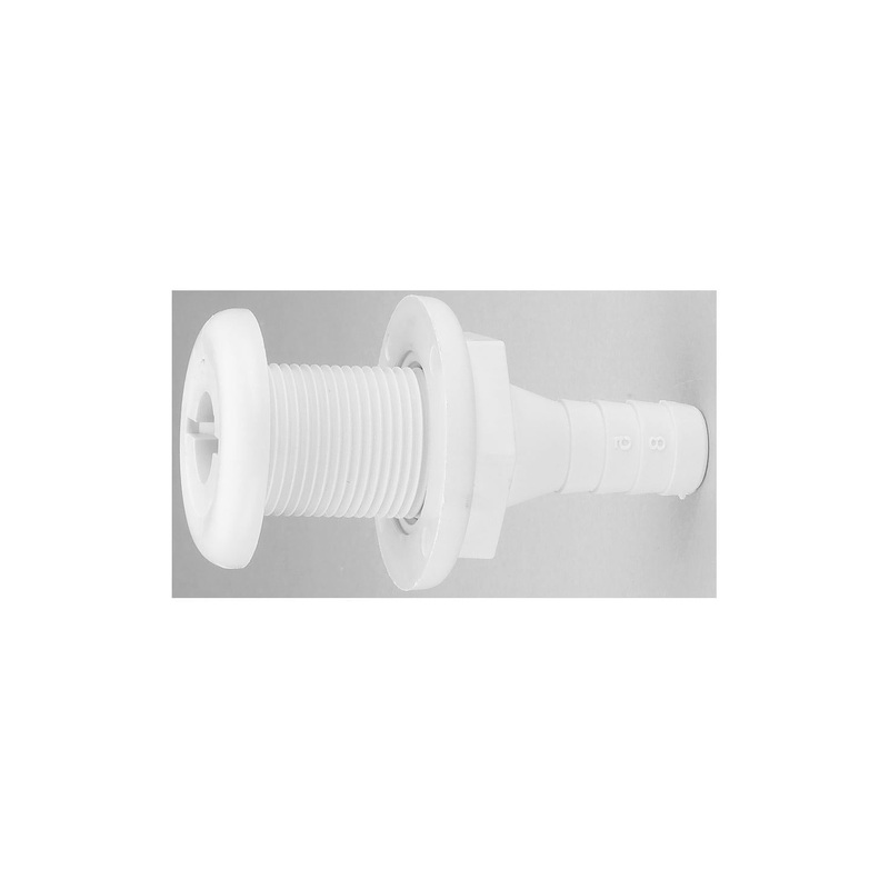 Attwood Thru Hull Connector For Hose, White – 5/8