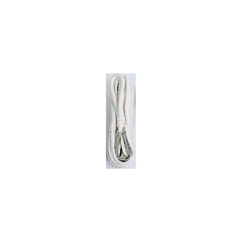 Attwood Hollow Braid Polypropylene Anchor Line w/Hook, 1/4 x 50′ White