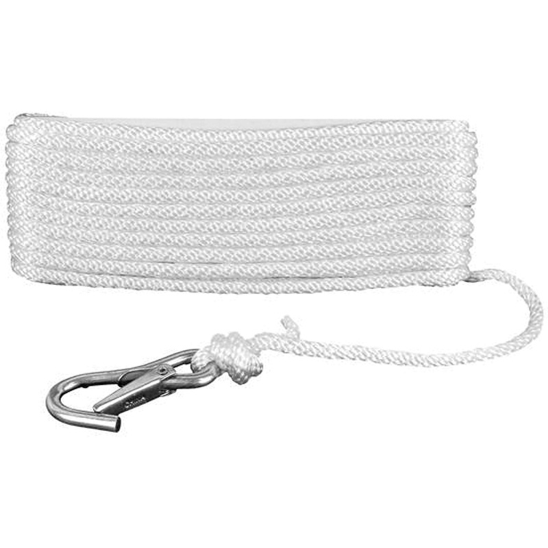 Attwood Solid Braid MFP Anchor Line, 3/8 x 50′ White