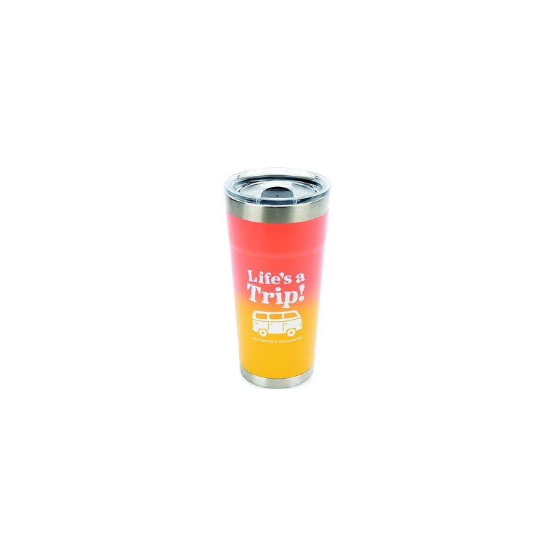 Camco 53318 Life’s A Trip Tumbler, 20 oz., Orange/Yellow