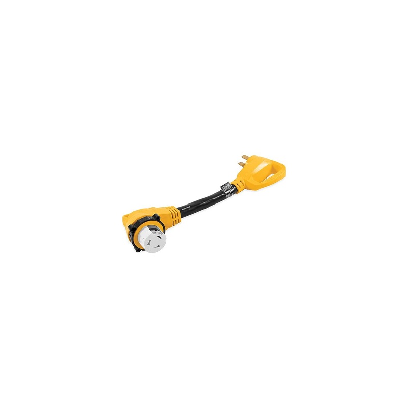 Camco 55562 90 Powergrip Locking Adapter, 18, 50A Female Locking / 50A Male Std