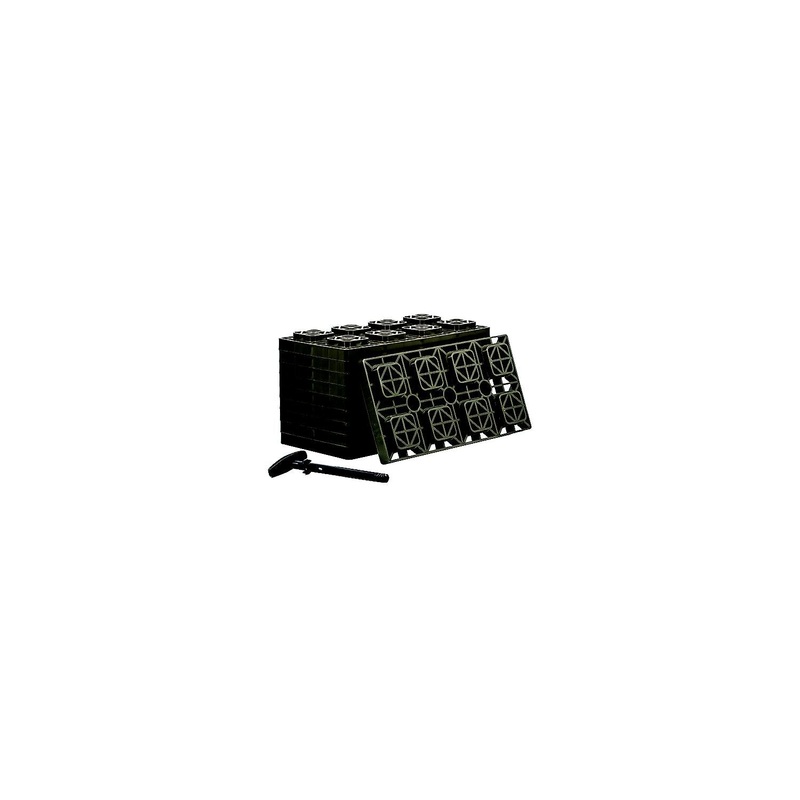 Camco 44525 FasTen 4 x 2 Leveling Blocks, Brown, 10/pk