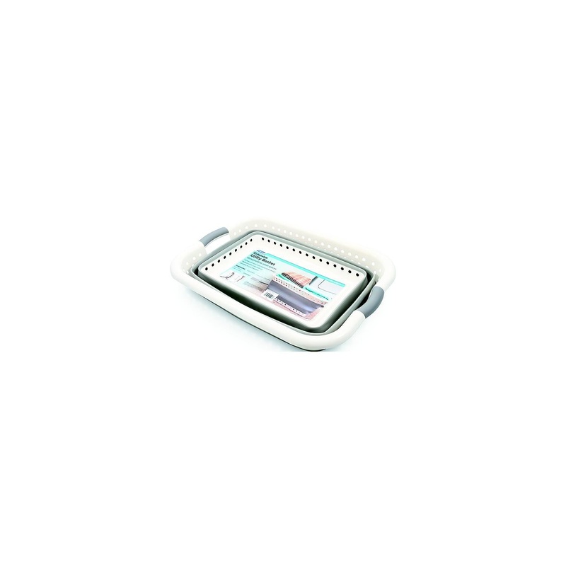 Camco 51903 Collapsible Utility Basket, Large, White/Gray