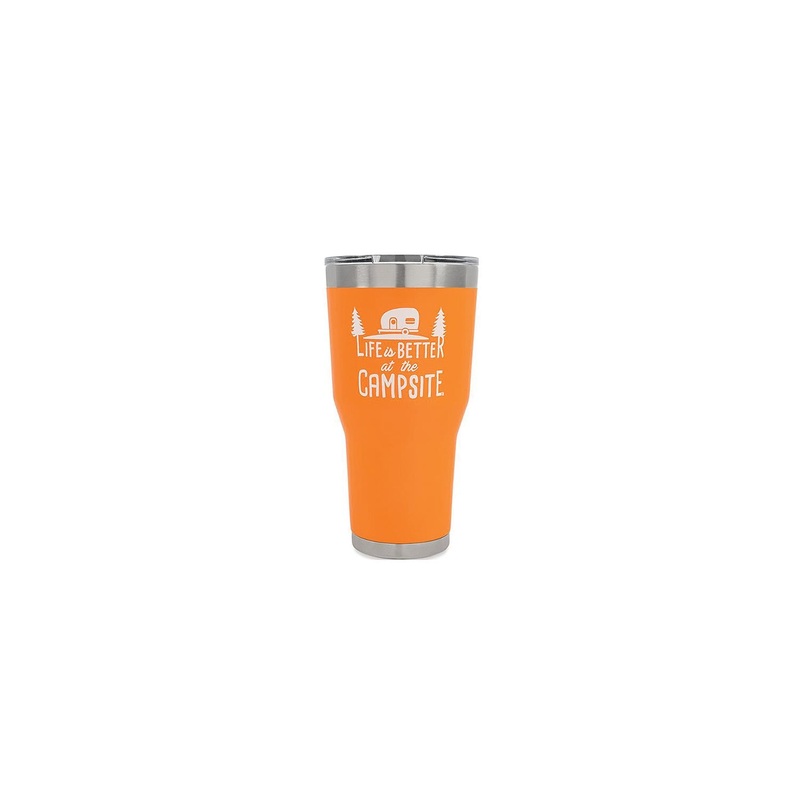 Camco 53056 Life Is Better At The Campsite Tumbler, 30 oz., Orange