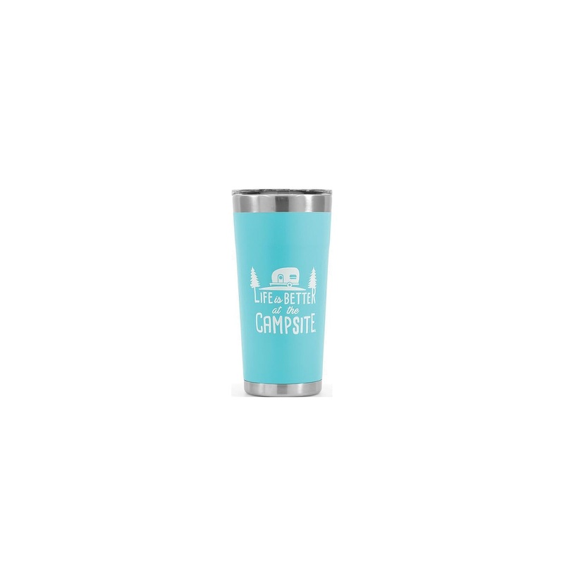 Camco 53057 Life Is Better At The Campsite Tumbler, 20 oz., Cool Blue