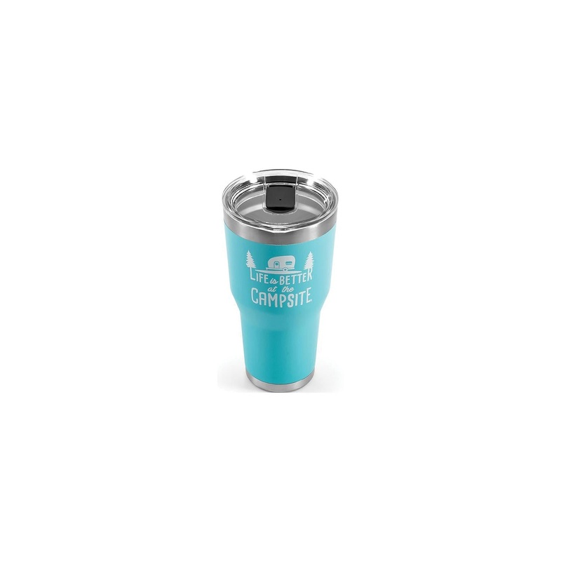 Camco 53058 Life Is Better At The Campsite Tumbler, 30 oz., Cool Blue