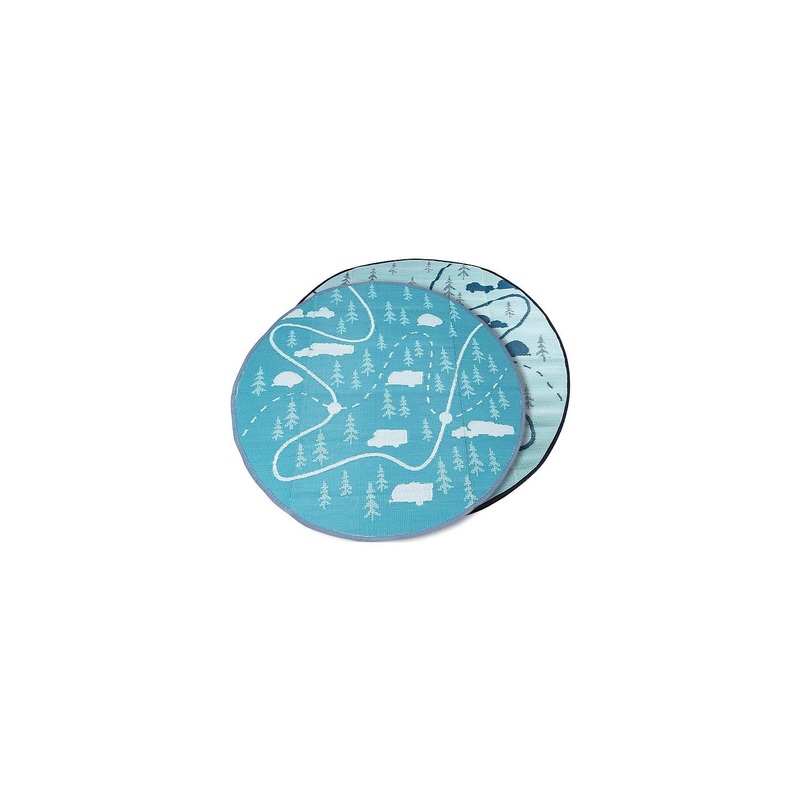 Camco 42834 6′ Round Mat, Map Pattern
