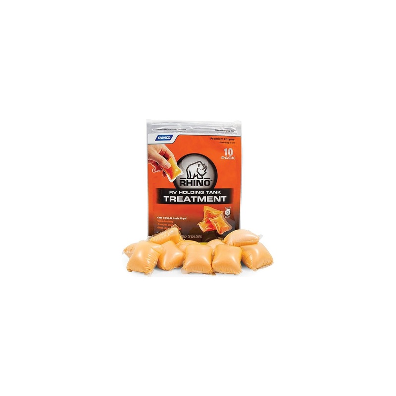 Camco Rhino Enzyme RV Holding Tank Treatment, Drop Ins, 10/pk