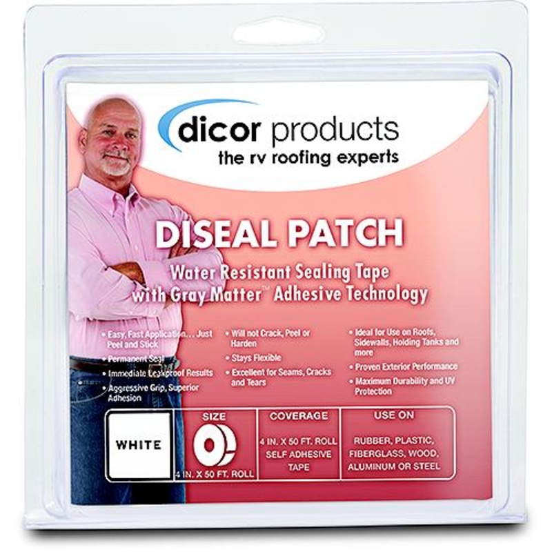 Dicor 522TPO4251C Seal-Tite Sealing Tape, 4 x 25′ White Roll
