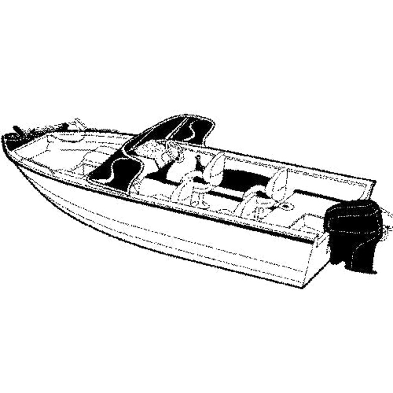 Carver 72316P Styled-To-Fit Boat Cover For Aluminum V-Hull Fishing Boats With Walk-Thru Windshield, Wide Series