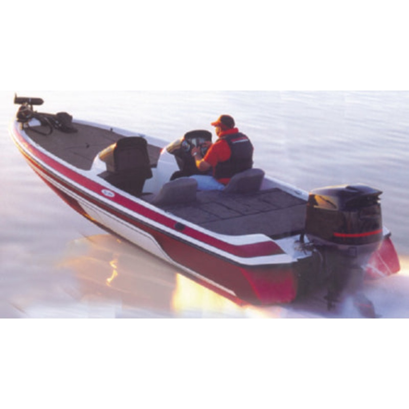 Carver 77218S11 Wide Bass Boats, 18’6, Sun-Dura Mist Gray O/B w/Tie Down Kit