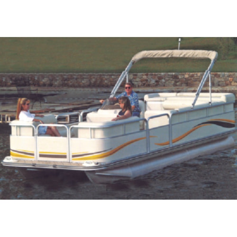 Carver 77520P Styled-To-Fit Cover for Pontoons With Fully Enclosed Deck & Bimini Top