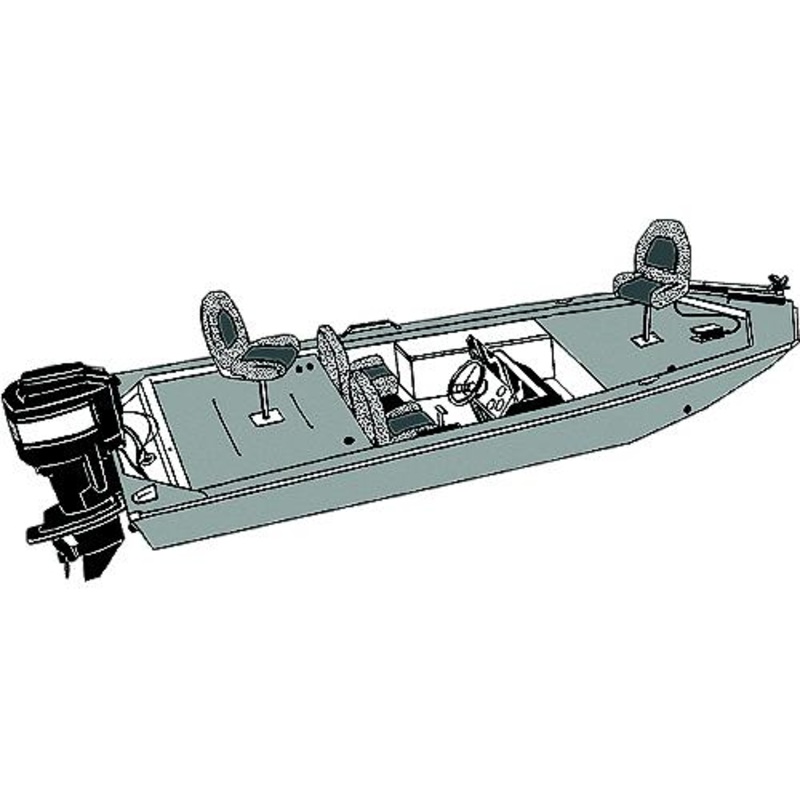 Carver 77816F10 Jon Style Bass Boats, 16’6, Poly-Flex II Slate Gray