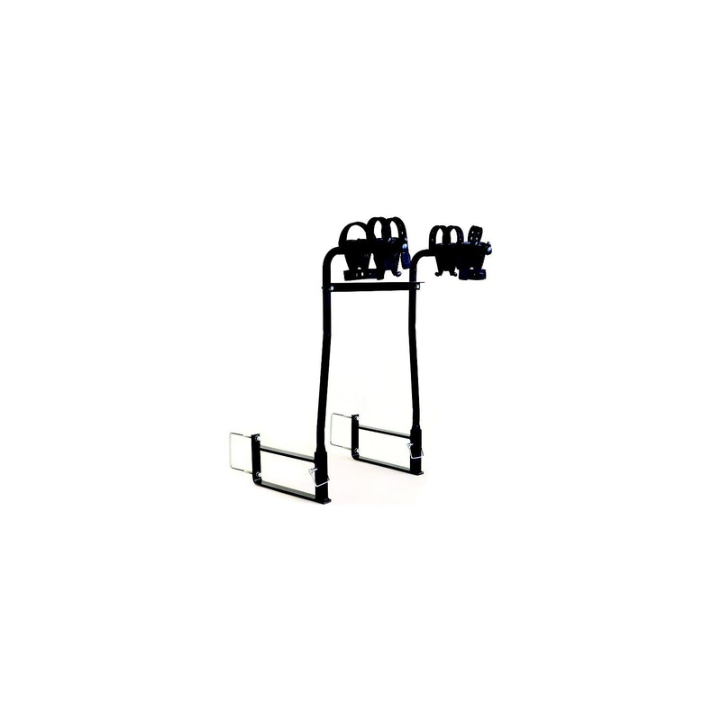 Swagman 80501 Black Around The Spare Deluxe 2 Bike RV Rack Fits 4 to 4.5 Square Steel Bumper