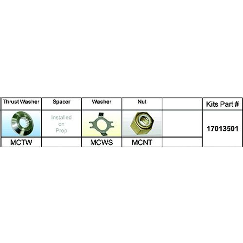 Solas 17013501 Fixed Hub Prop Hardware Kit – Mercury, Type C