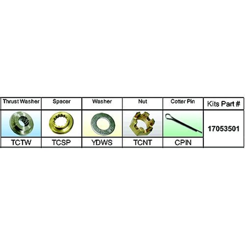 Solas 17053501 Fixed Hub Prop Hardware Kit – Nissan/Yohatsu, Type C