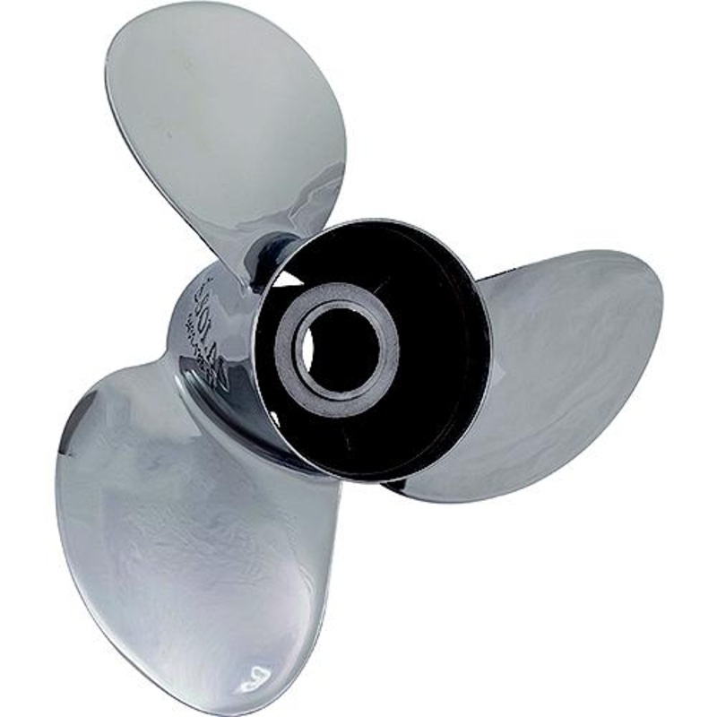 Solas Rubex NS3 Stainless Steel Interchangeable Hub 3-Blade Propeller, RH, 4-1/4 Gearcase, 13 x 19
