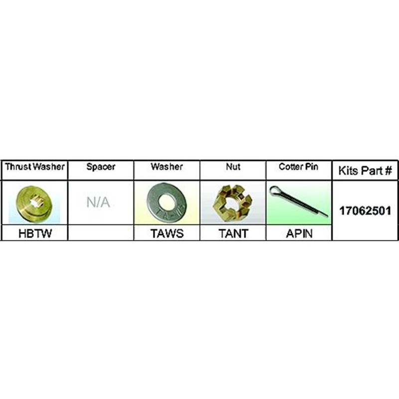Solas 17062501 Fixed Hub Prop Hardware Kit – Honda, Type B