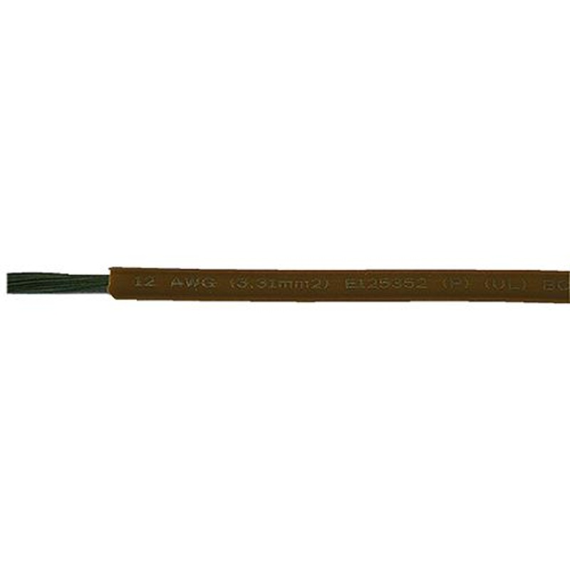 Cobra Wire A1012T06100FT Primary Tinned Copper Wire, 12 AWG, 100′, Brown