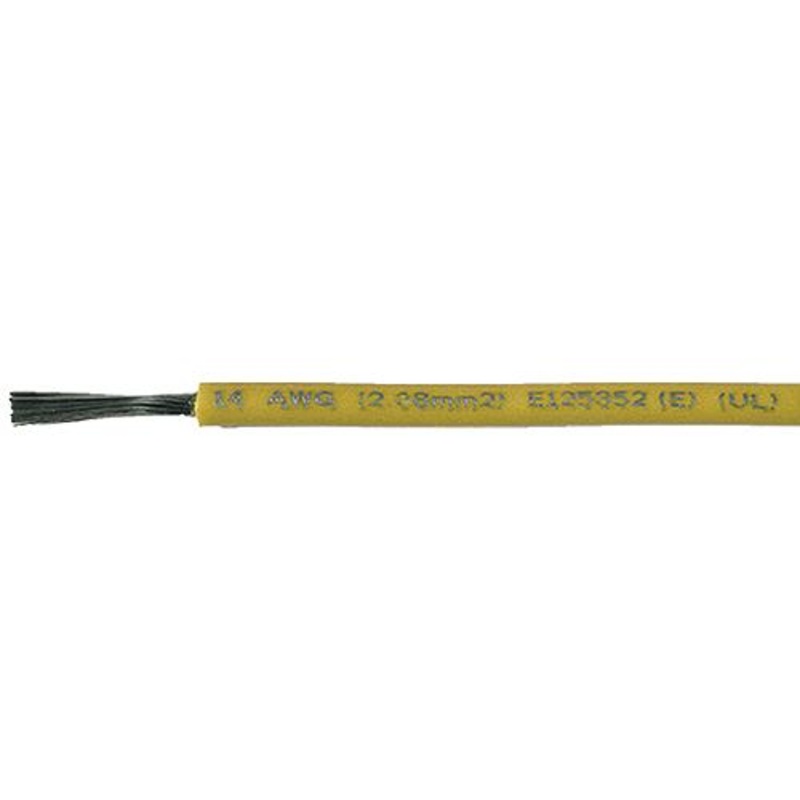 Cobra Wire A1014T04100FT Primary Tinned Copper Wire, 14 AWG, 100′, Yellow