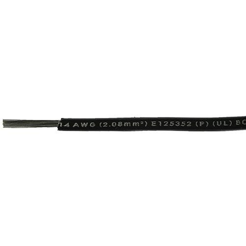 Cobra Wire A1014T07100FT Primary Tinned Copper Wire, 14 AWG, 100′, Black