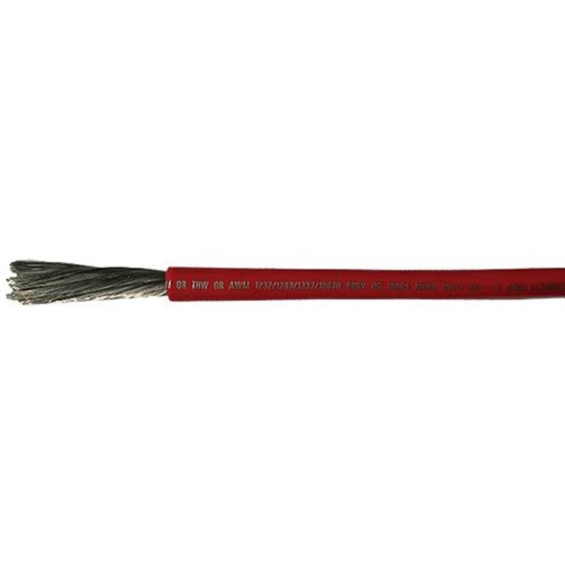 Cobra Wire A2002T01100FT Tinned Copper Battery Cable, 2 AWG, 100′, Red