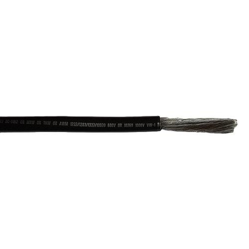 Cobra Wire A2002T07100FT Tinned Copper Battery Cable, 2 AWG, 100′, Black