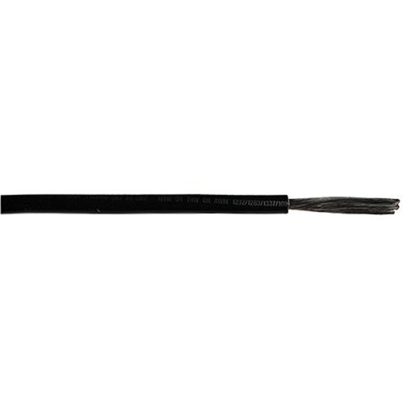Cobra Wire A2006T07100FT Tinned Copper Battery Cable, 6 AWG, 100′, Black