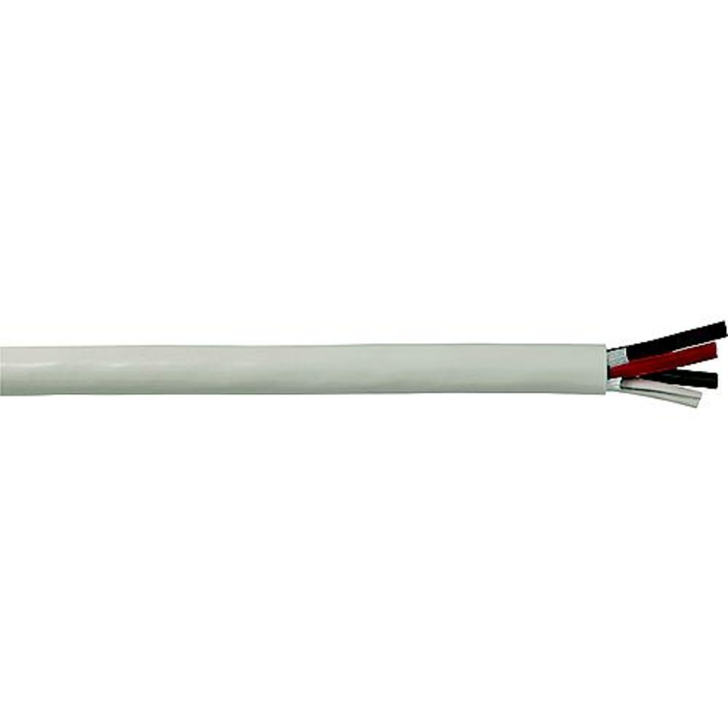 Cobra Wire B6W10T30100FT Tinned Copper Round Triplex Wire, 10/3, 100′, White