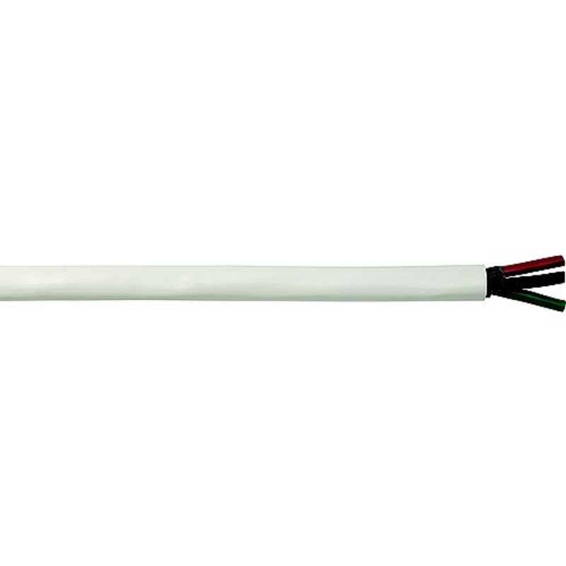 Cobra Wire B6W10T32100FT Tinned Copper Round Triplex Wire, 10/3, 100′, White