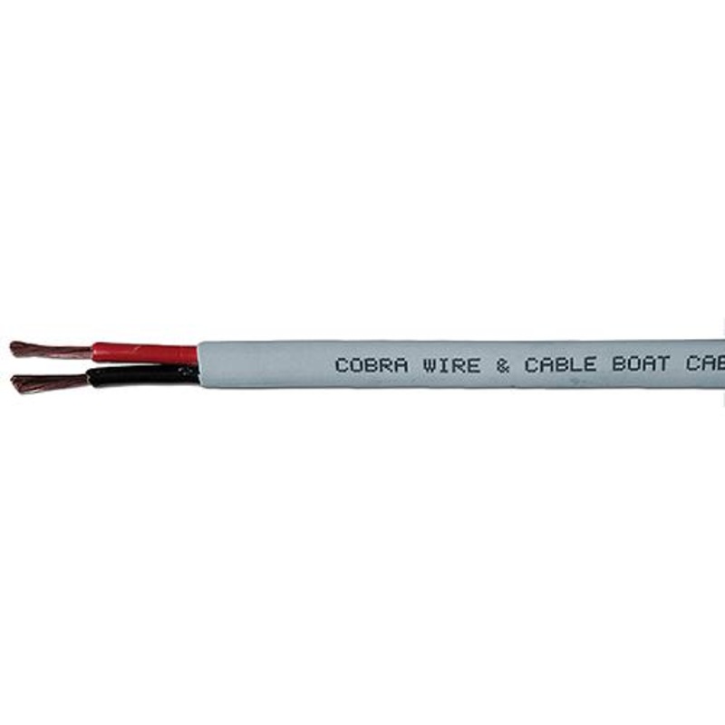 Cobra Wire B7G12B21100FT Bare Copper Duplex Wire, 12/2, 100′, Gray