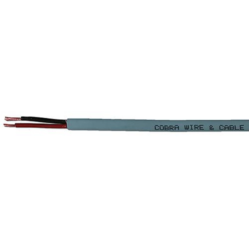 Cobra Wire B7G16B21100FT Bare Copper Duplex Wire, 16/2, 100′, Gray