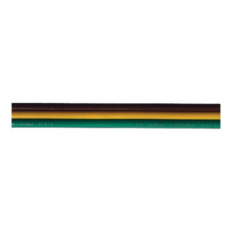 Cobra Wire B8016TU103100FT Tinned Copper Bonded Ribbon Cable, 16 Gauge, 3-wire, 100′, Brown/Yellow/Green