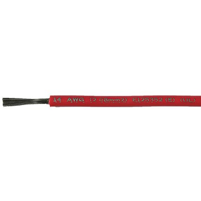 Cobra Wire A1014T01100FT Primary Tinned Copper Wire, 14 AWG, 100′, Red