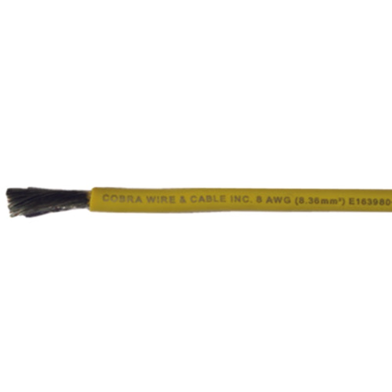 Cobra Wire A2004T-04V-25 Tinned Copper Battery Cable, 4 AWG, 25′, Yellow