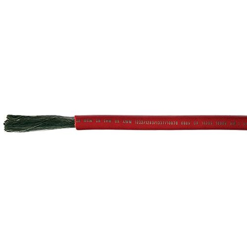 Cobra Wire A2004T01050FT Tinned Copper Battery Cable, 4 AWG, 50′, Red