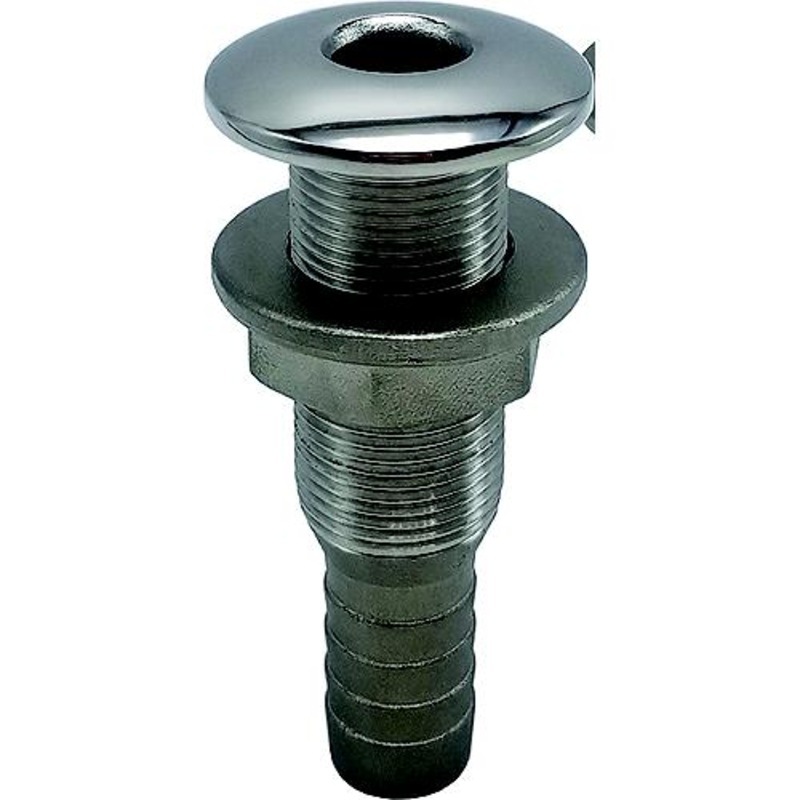 Thru Hull 2 SS w/Hose End