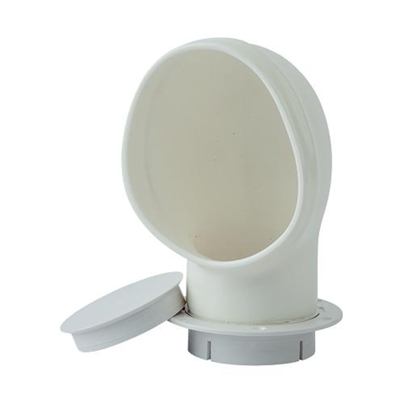 SeaDog 7271473 PVC Standard Profile Cowl Vent & Snap On Deck Plate, White