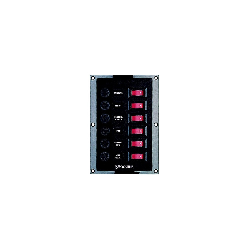 Sea-Dog 4241101 6-Gang Vertical Rocker Switch Fuse Panel